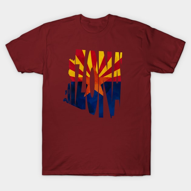 Arizona Typo Map T-Shirt by inspirowl